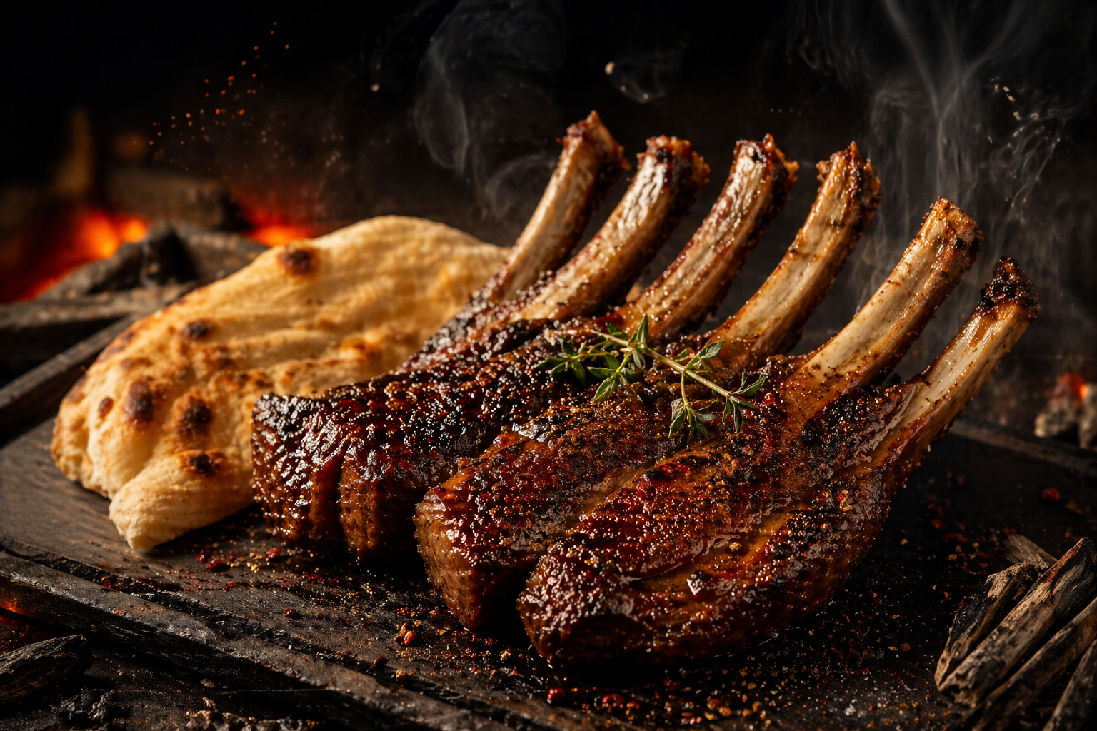 Рёбра ягнёнка на саксауле